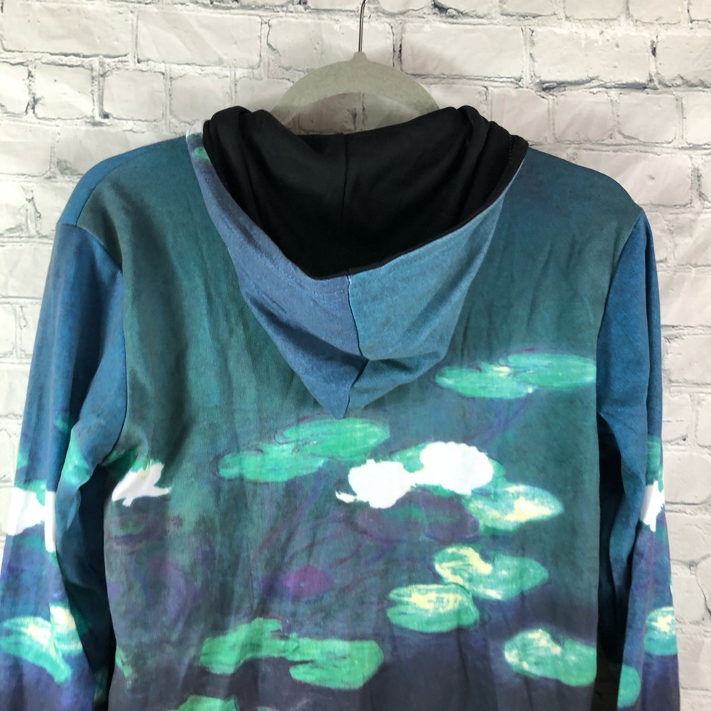 NWT Breeke Monet Waterlilies Zip Up Hoodie - Picture 6 of 7